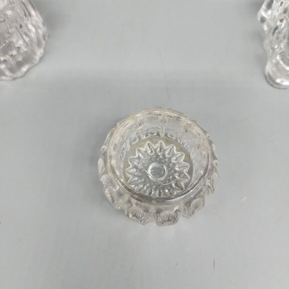 Vintage Assorted 5 Pcs Heavy Clear Glass Salt Cellars - Picture 4 of 13
